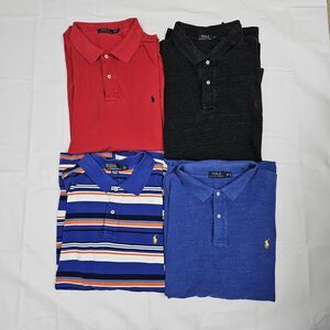 Lot Of 4 Polo Ralph Lauren Rugby Shirt Mens 4XLT Tall Striped Block 90’s Y2K